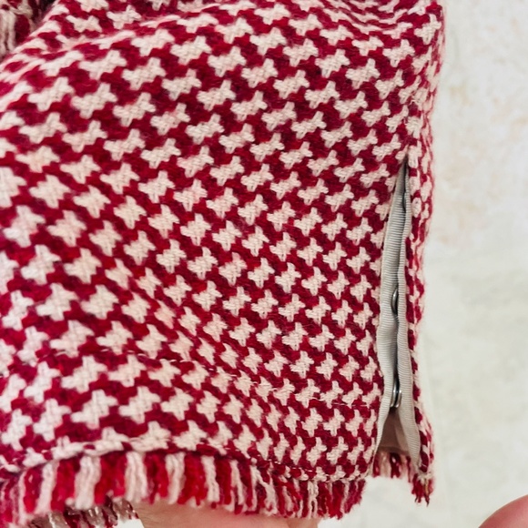 ARMANI {12} Jacket Cropped Dark Red Cream Fringe - Picture 8 of 14